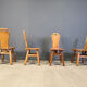 Vintage oak brutalist chairs, 1970s set of 4