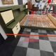 Vintage king-size bed with headboard furniture and built-in radio.