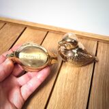 Pair brass birds