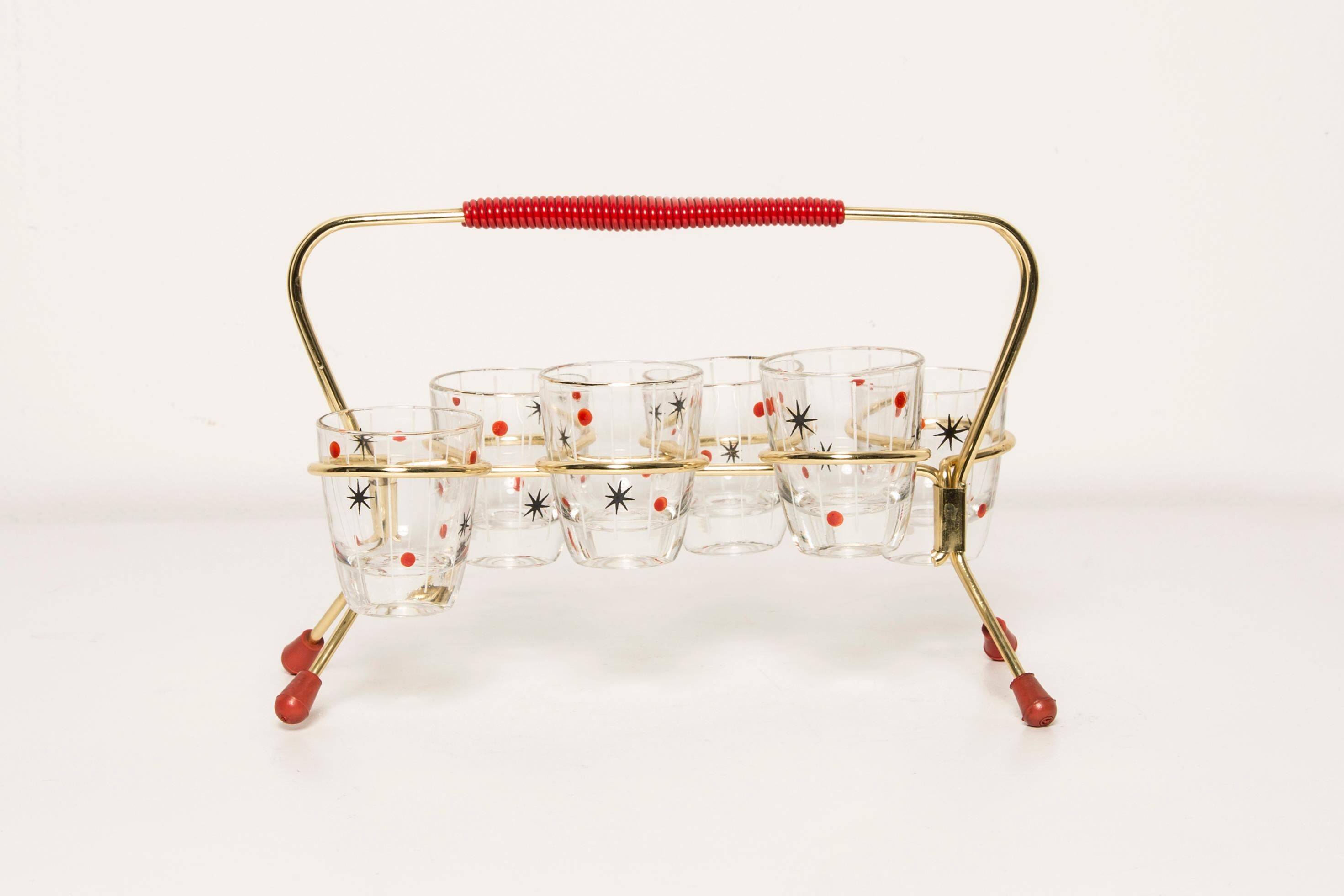 Ensemble de six petits verres du milieu du siècle, Europe, années 1960