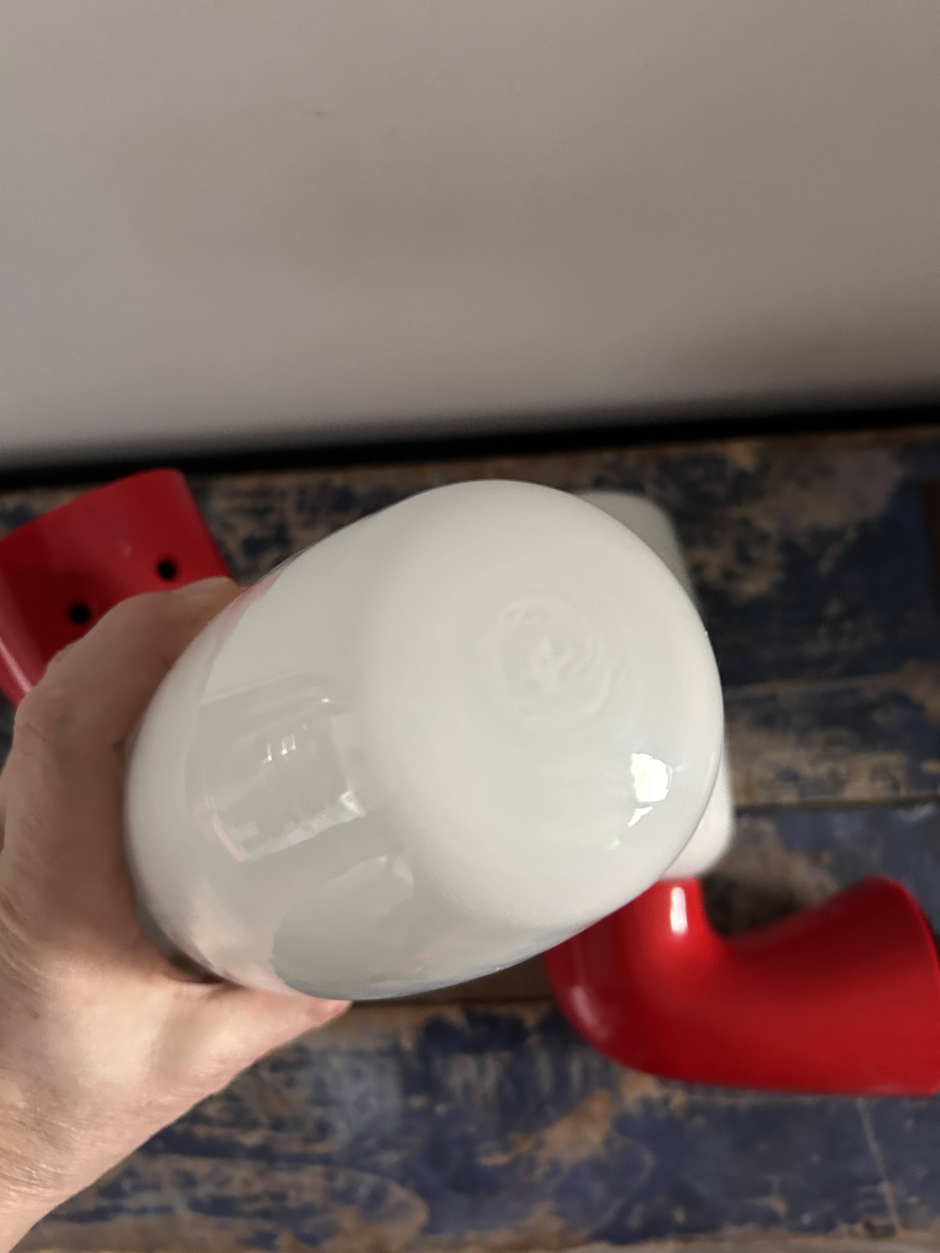 Pair of red and white seventies wall lights