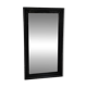 1950s mirror, matte black wood with a patina.