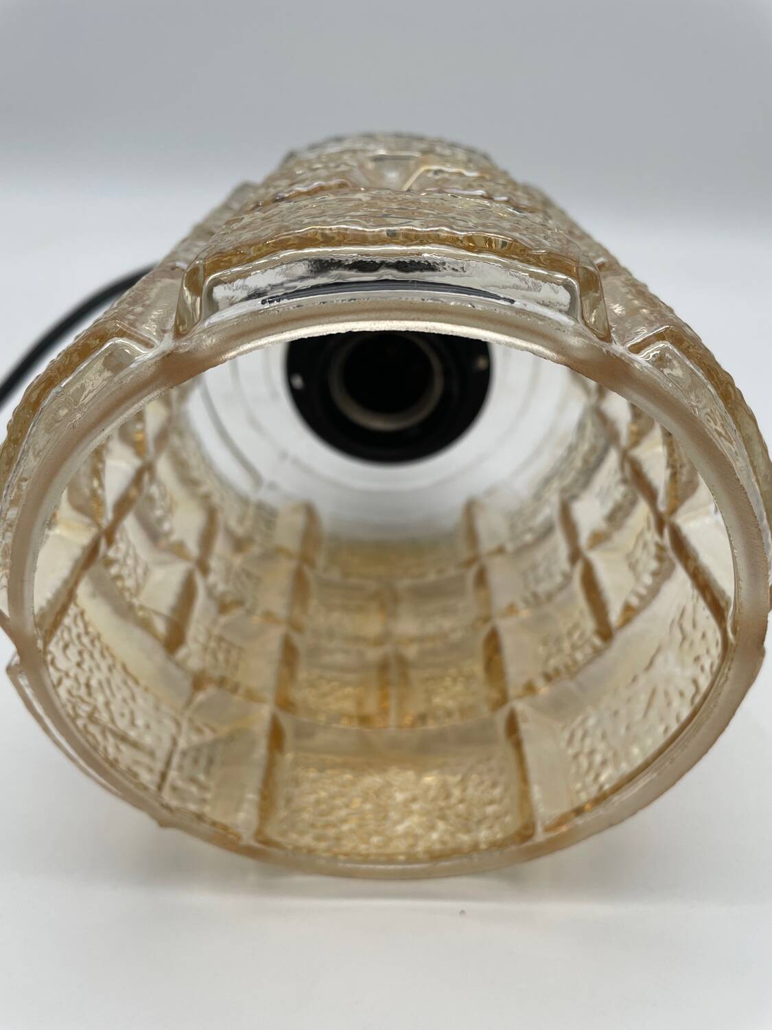 Suspension / portable lamp in smoked glass, 1970s