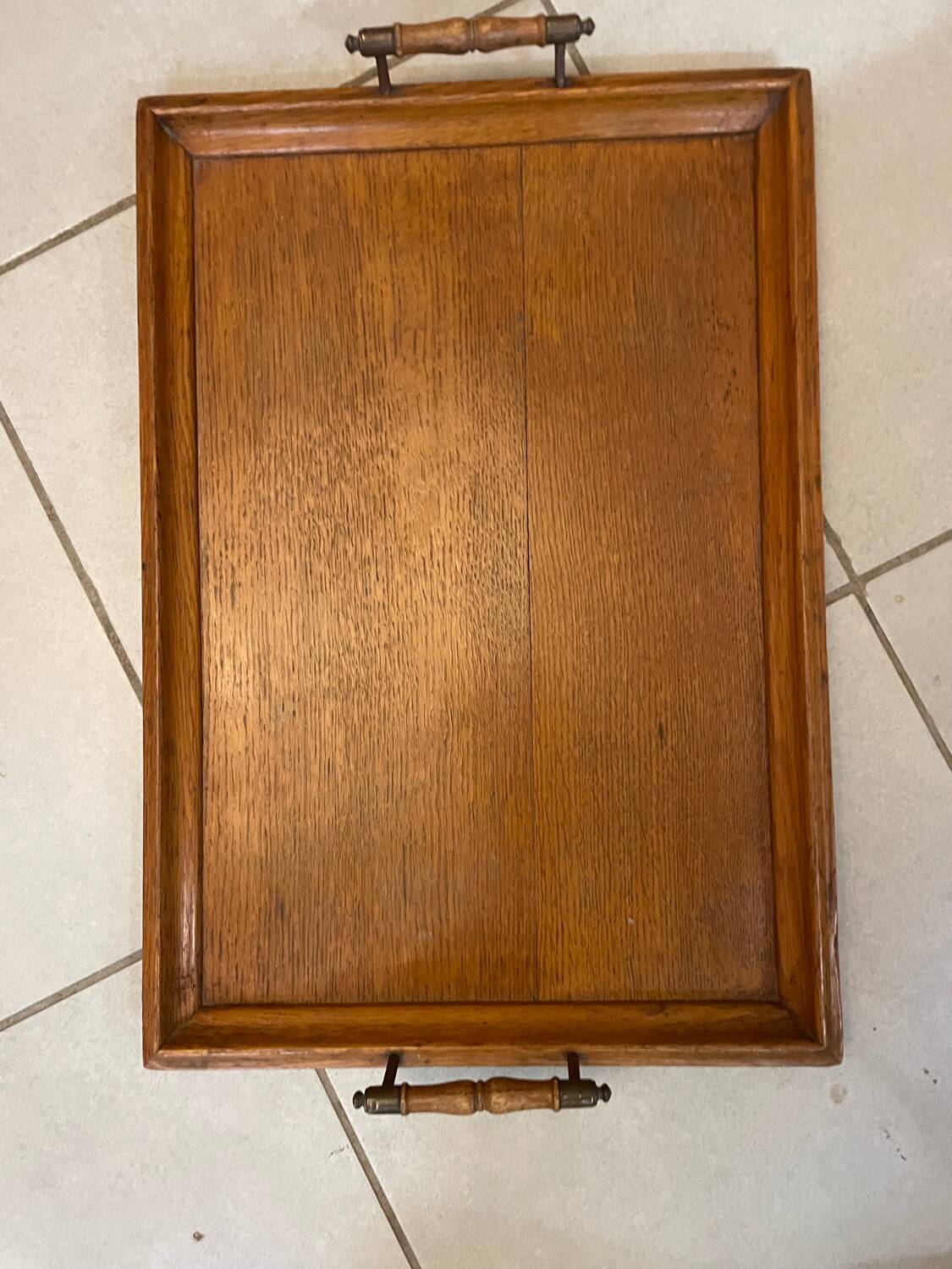1900s bistro tray in light oak