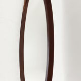Italian Oval Teak Mirror 1950s 32x103cm