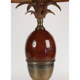 1960s table lamp in brass and red resin