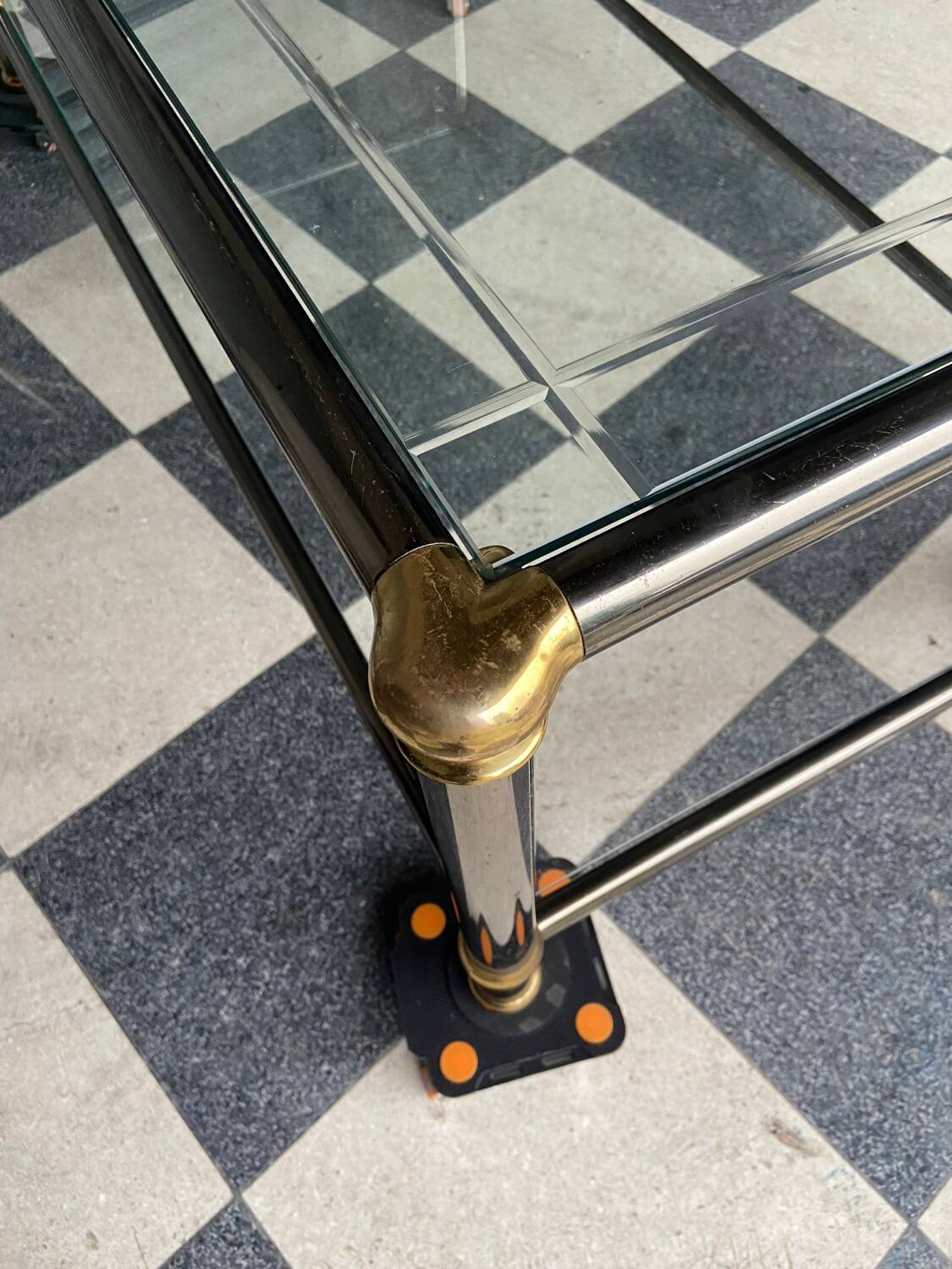 Vintage glass coffee table