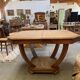 Art Deco extendable table in bleached walnut