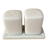 Salière & poivrière + plateau genevieve lethu porcelaine france vintag