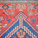 Handmade antique Persian Shiraz rug 97cm x 180cm 1920s