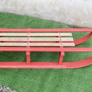 Vintage two-seater luge oak wood 1930s 106 cm