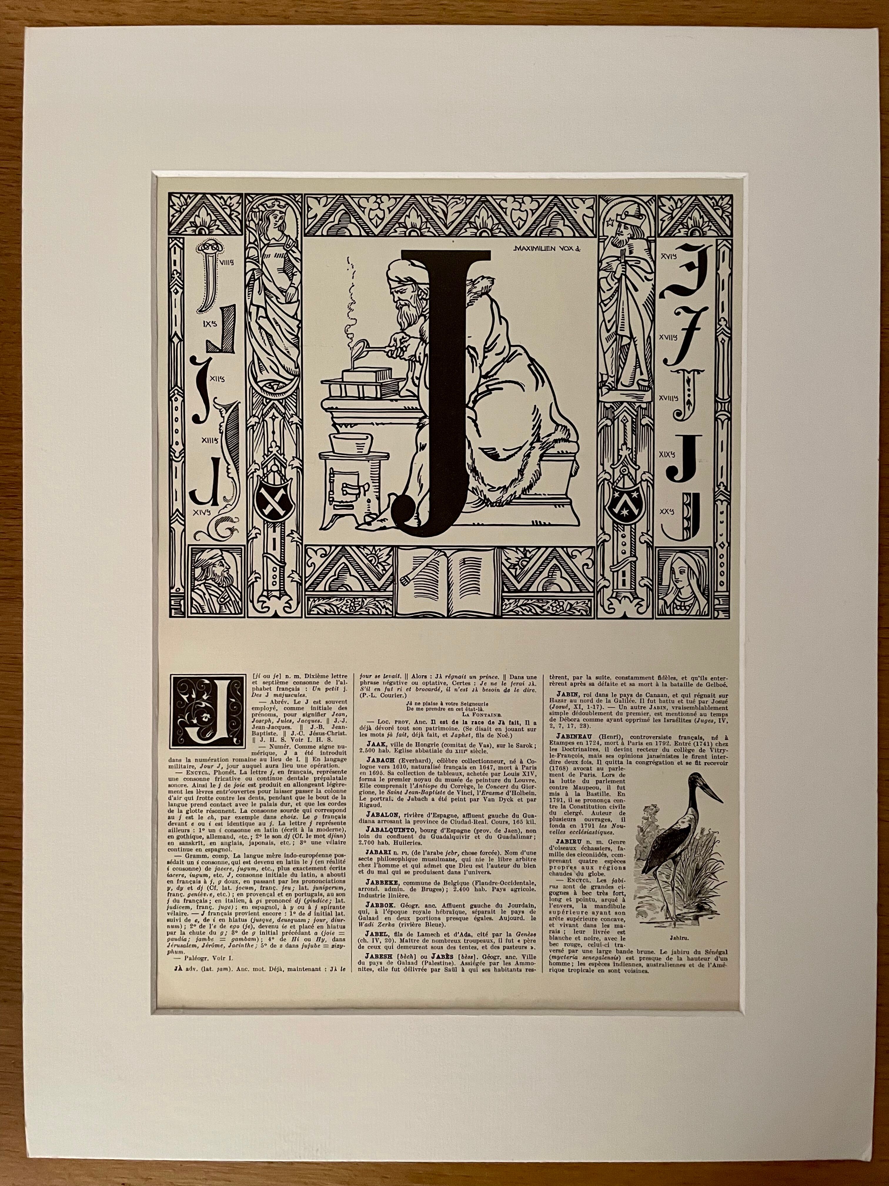 Lithograph letter J - 1930