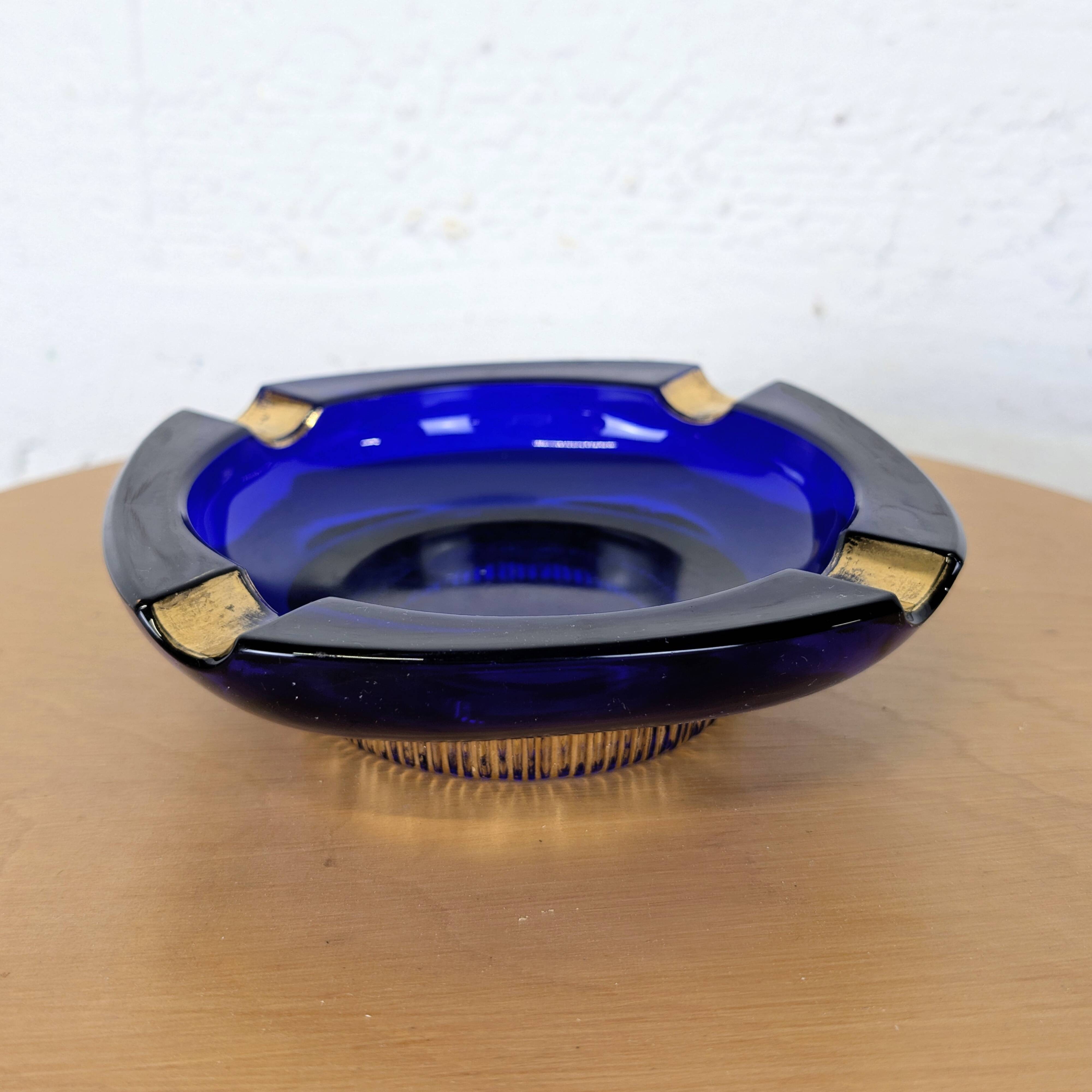 "Cobalt & Gold" ashtray