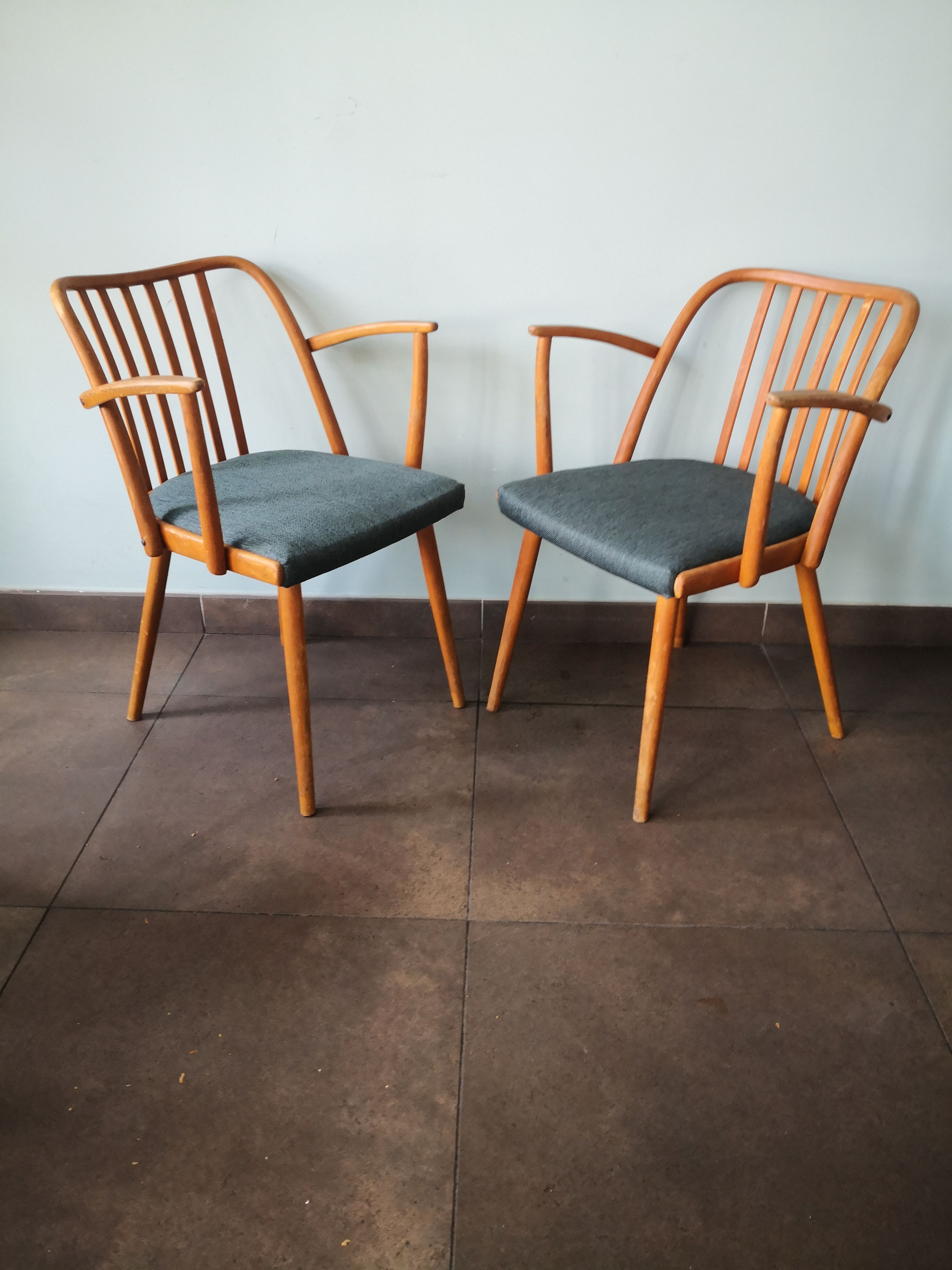 Pair of Scandinavian style armchairs, Antonin Suman, for TON, Czech Meal, 70s