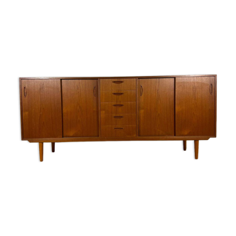 Danish mid-century modern buffet in teak with drawers and sliding doors – 1960s