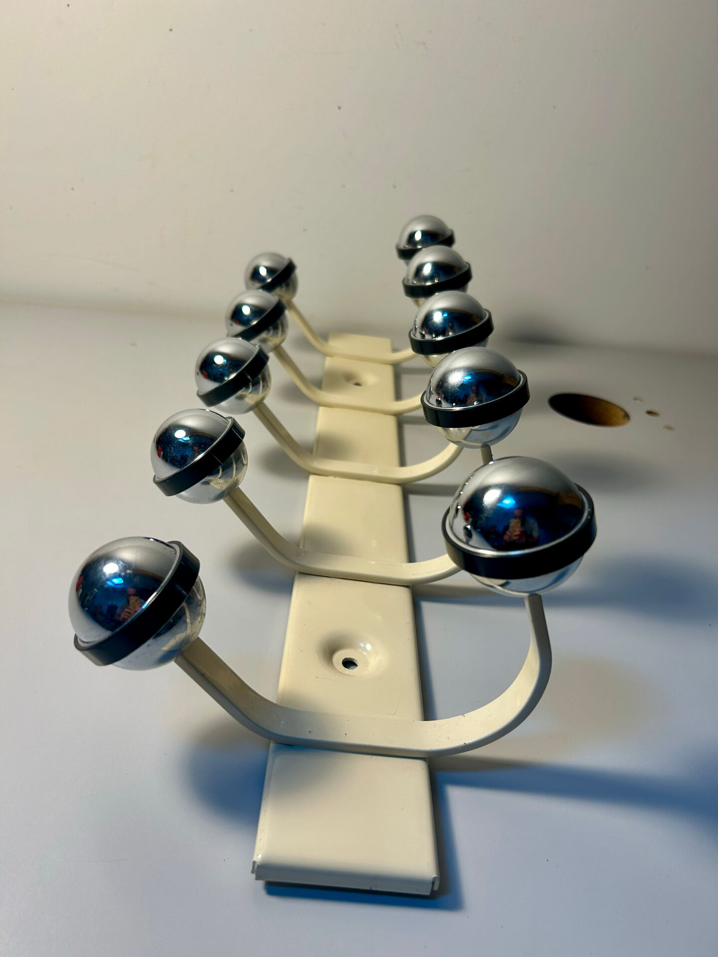 Space Age Metal Coat Rack 10 Balls Vintage 70s France