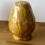 Salt and pepper in saffron yellow ceramic