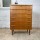 Scandinavian chest of drawers 6 vintage teak drawers, 60s