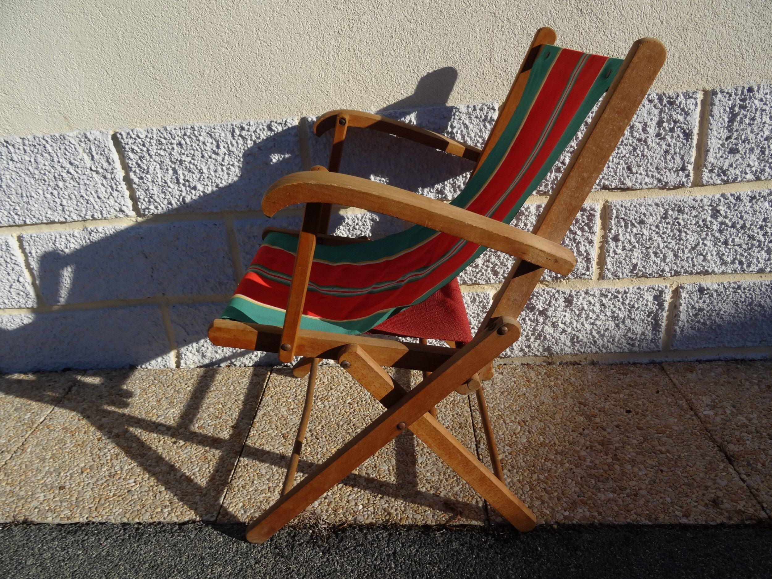 fauteuil pliant toile vintage