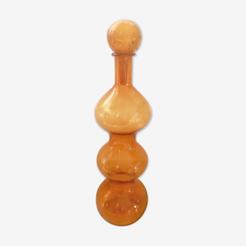 Demijohn glass vase in amber amber gold