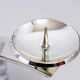 Glass and silver-plated metal candle holder