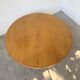 1950s round tripod oak coffee table