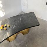 Addor 60s sculptural marble and brass coffee table