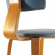 Vintage set of two Cor Alons chairs – bent plywood & blue and cream skai upholstery – 1950s Dutch design