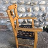 Blue straw children's armchair