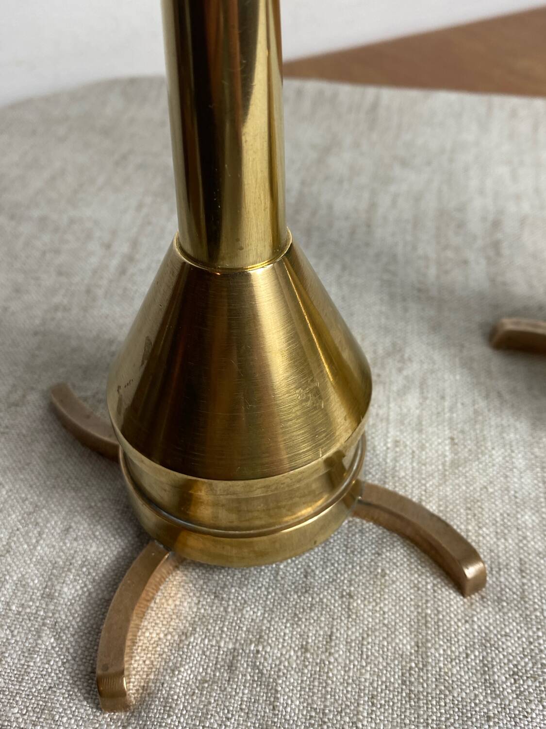 Pair of designer bronze candlesticks