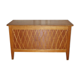 Oak bench chest and rattan of the years 1950