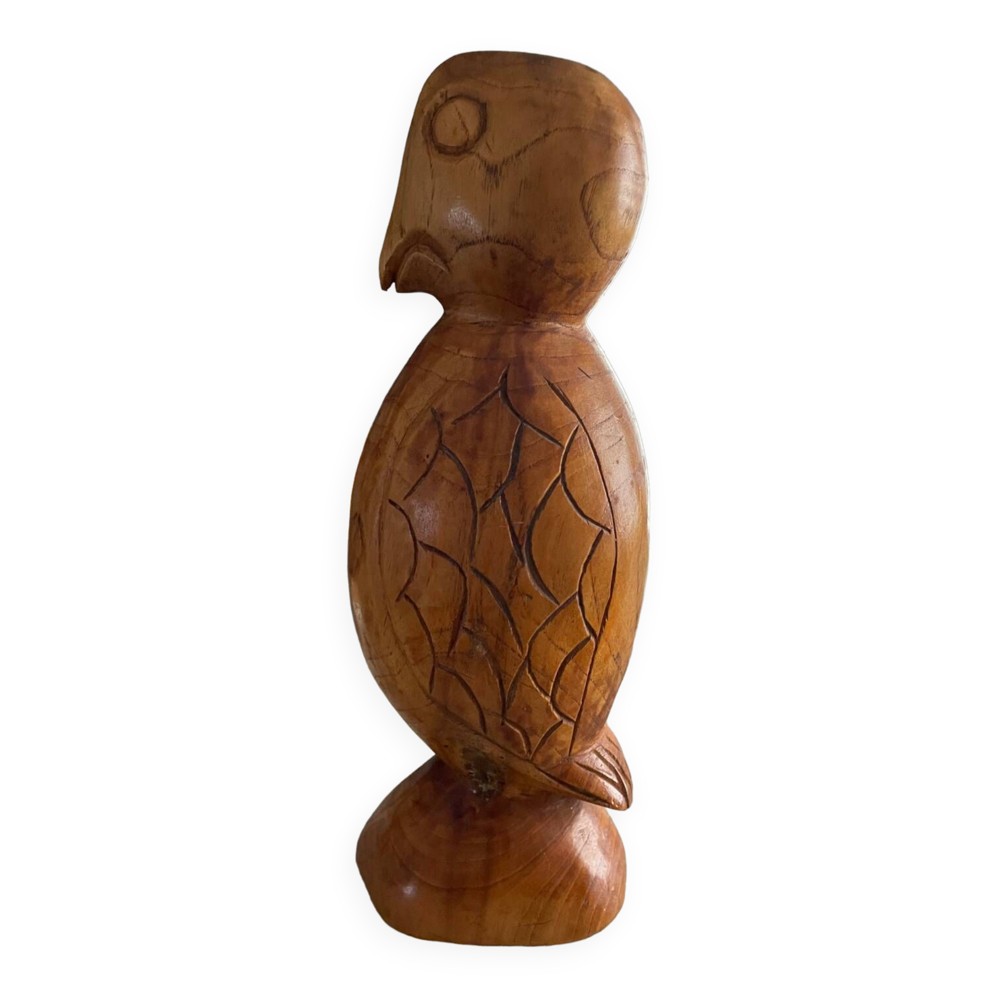 Wooden bird sculpture