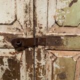 Indian window in green patinated wood