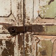 Indian window in green patinated wood