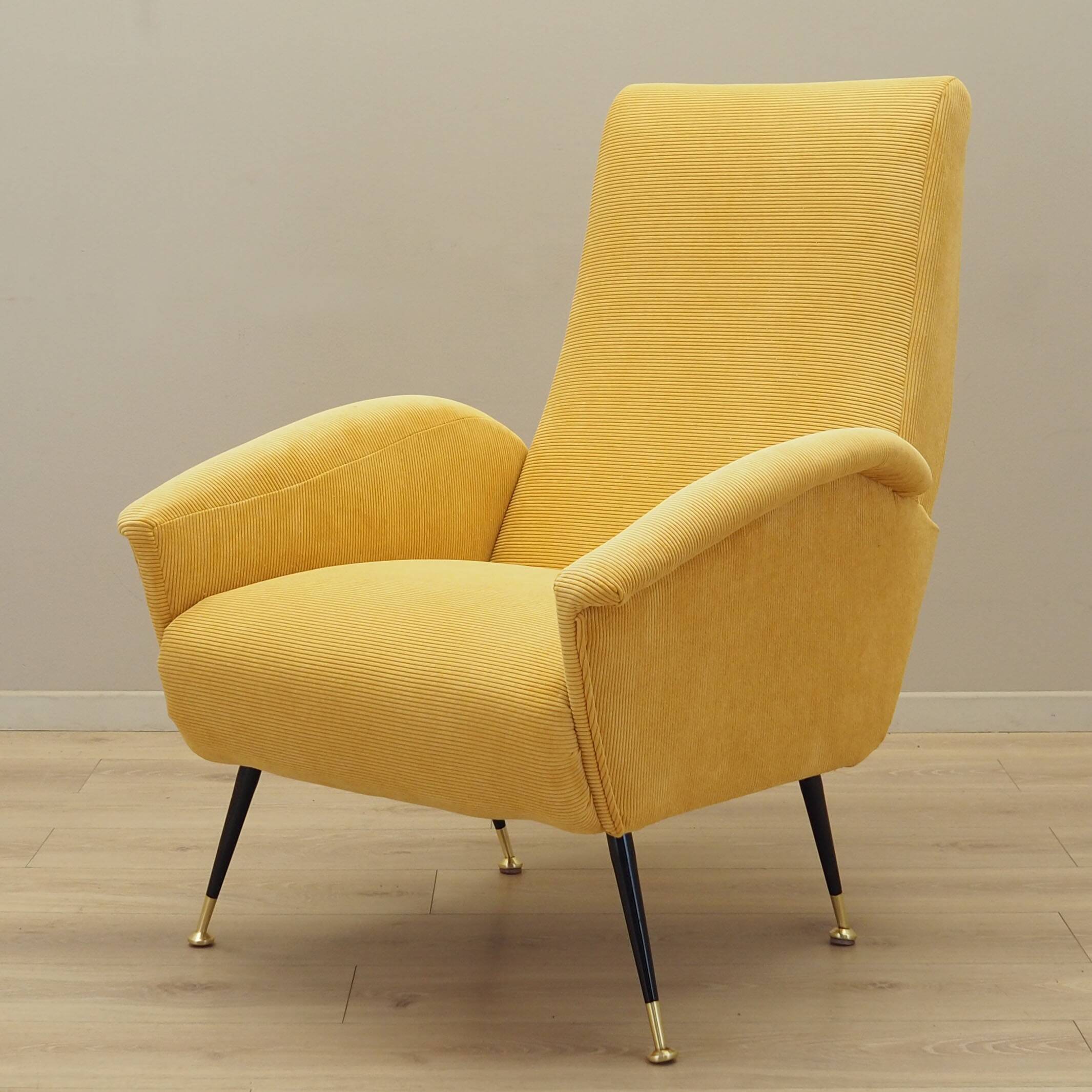 Yellow armchair, Italian design, 1970s, production: Italy