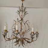 Holywood Regency 70's 8-light chandelier