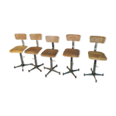 Lot de 5 chaises d'atelier