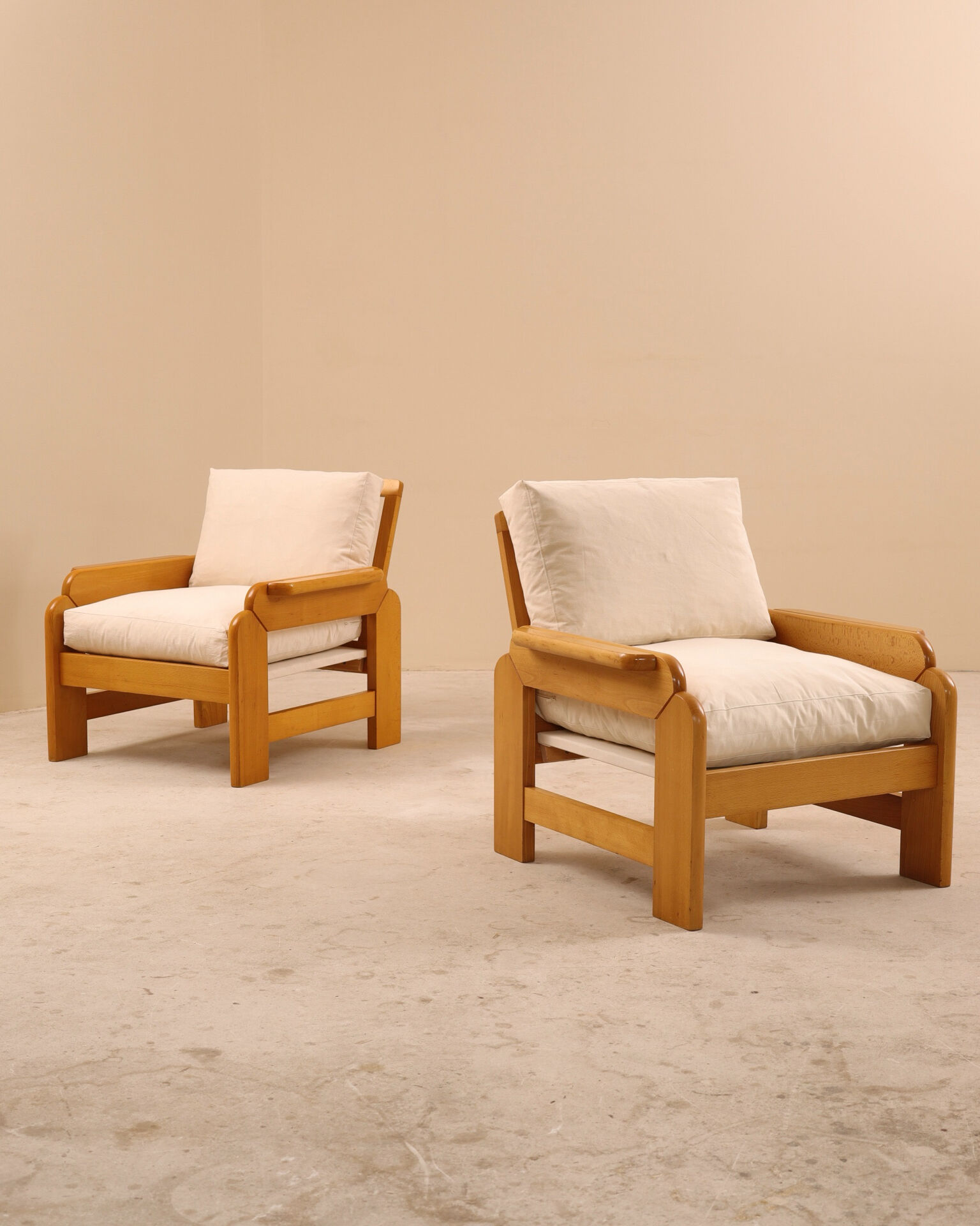 Fauteuil en hêtre, 1980’s