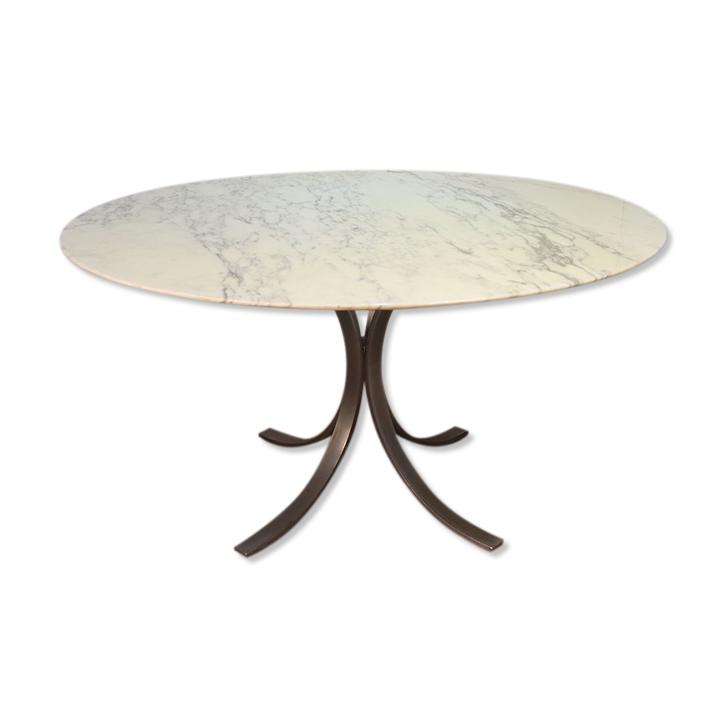 Vintage dining table in marble and steel 1970