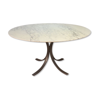 Vintage dining table in marble and steel 1970
