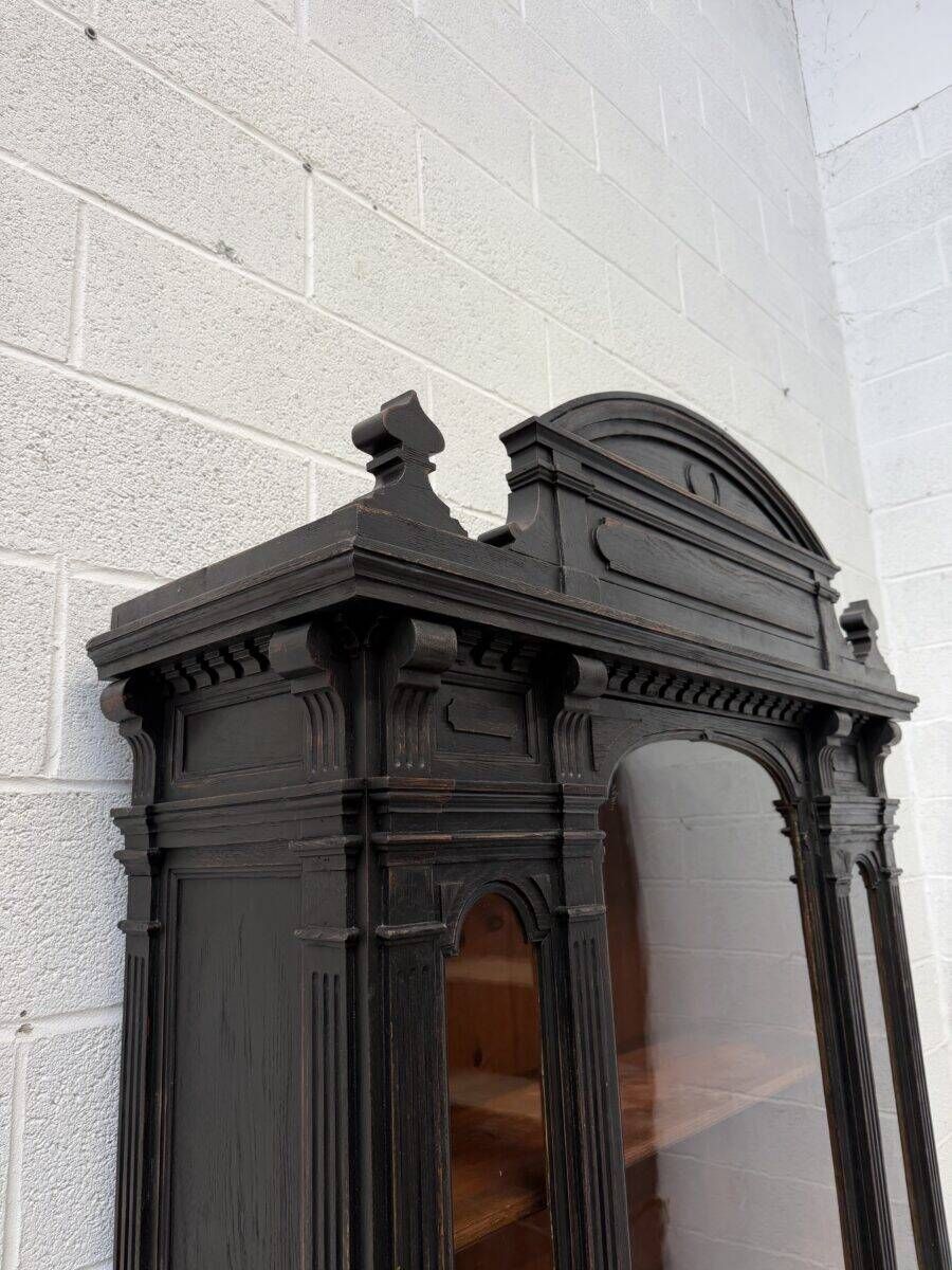 19th-century shop display cabinet in solid oak