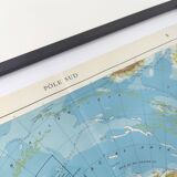 Vintage South Pole Antarctica map from 1950