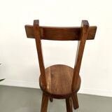 Brutalist chair in solid oak, 1900