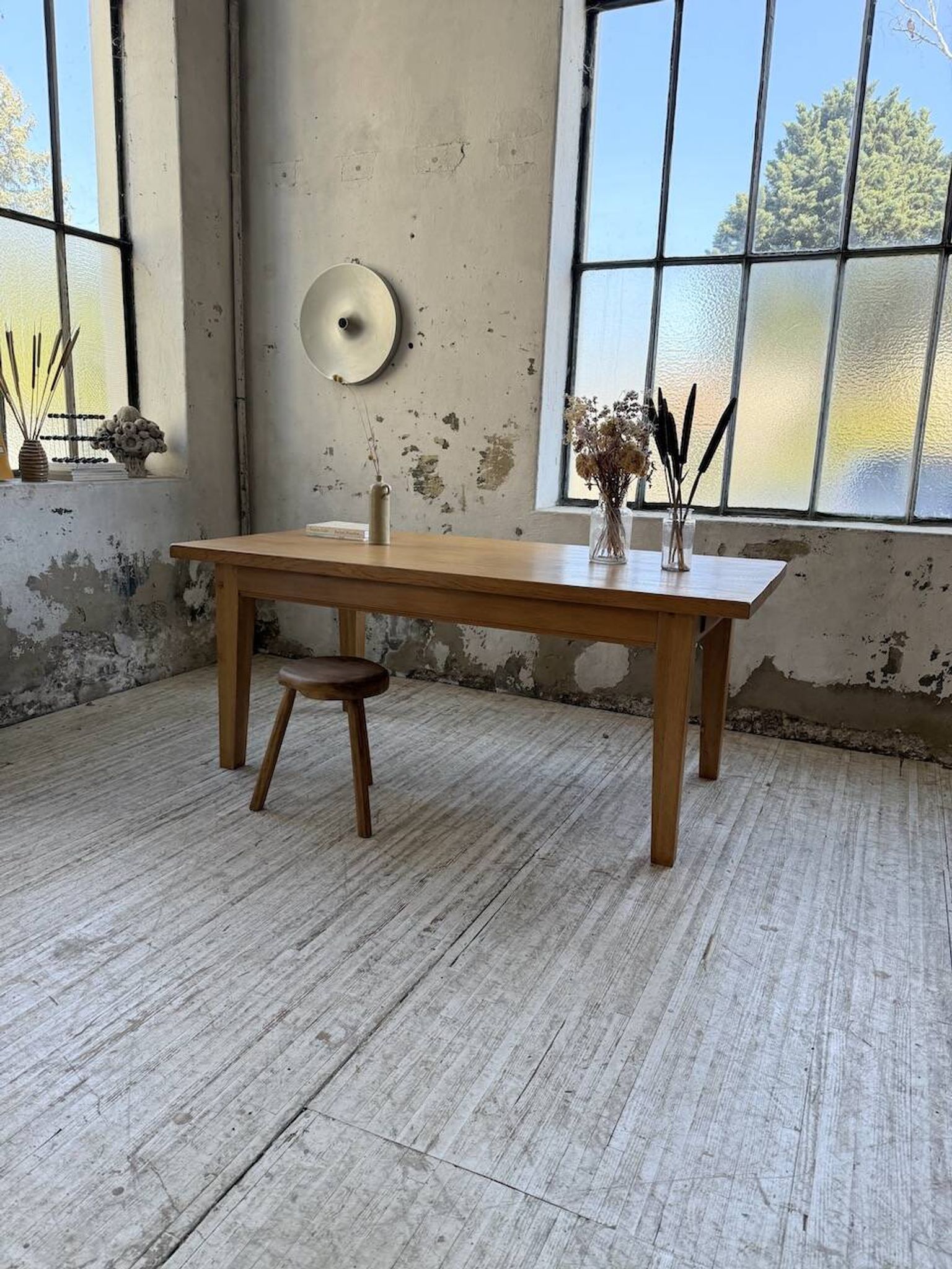 Table de ferme extensible en chêne massif