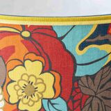 Lampe de table en céramique jaune espagnole, années 1960, abat-jour Liberty London rétro neuf