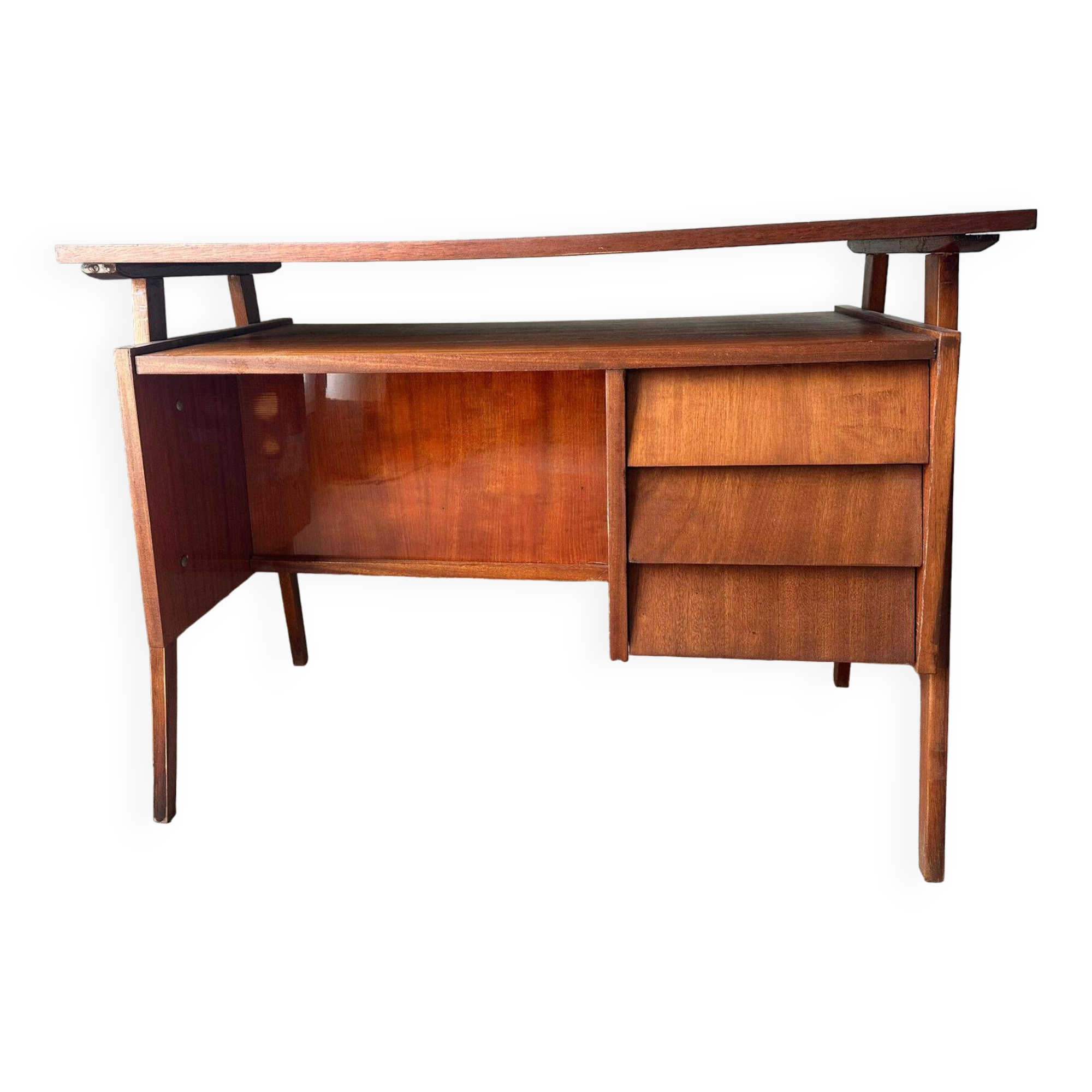 Bureau en bois du milieu du siècle