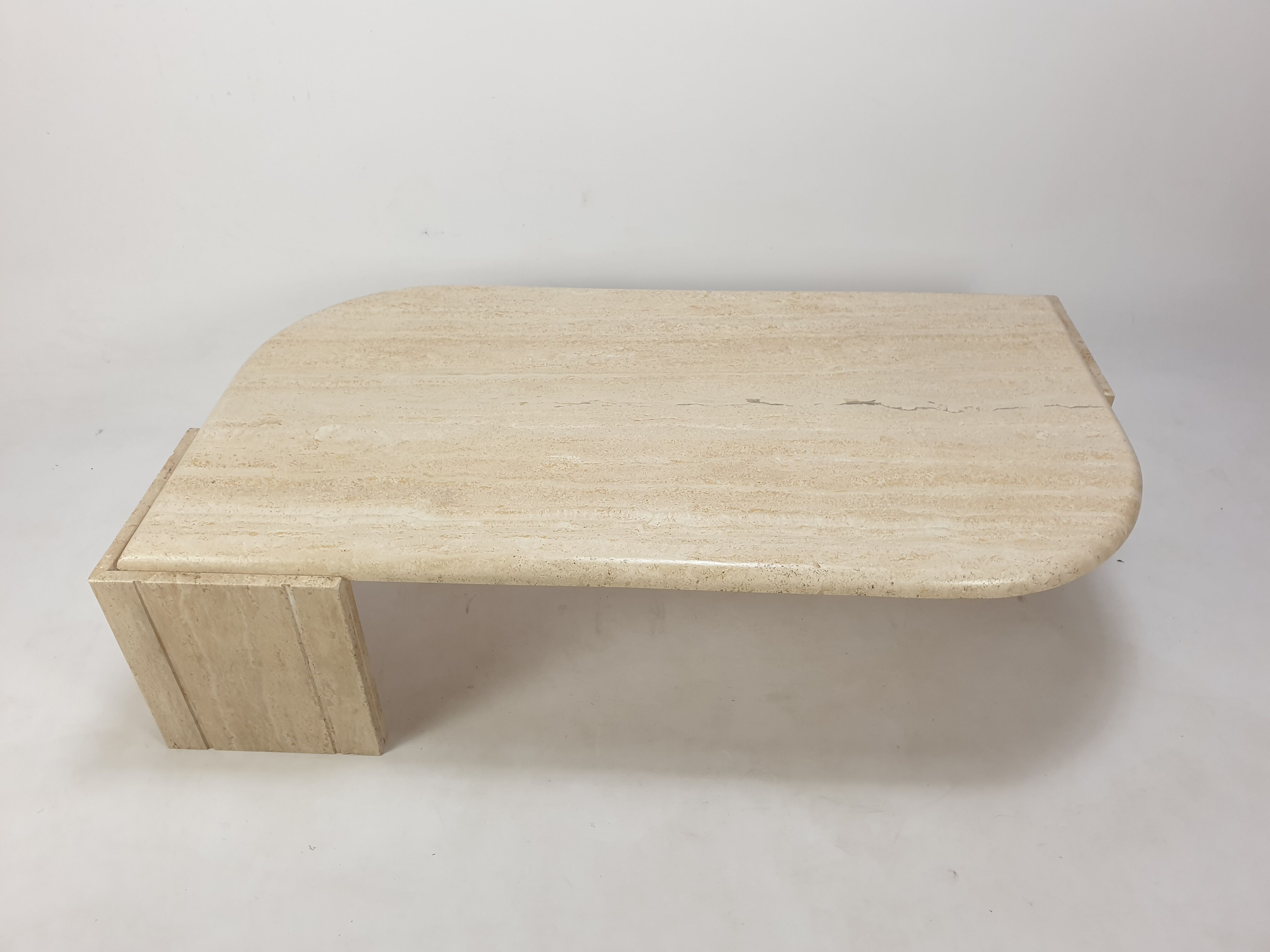 Italian travertine coffee table, 1980s