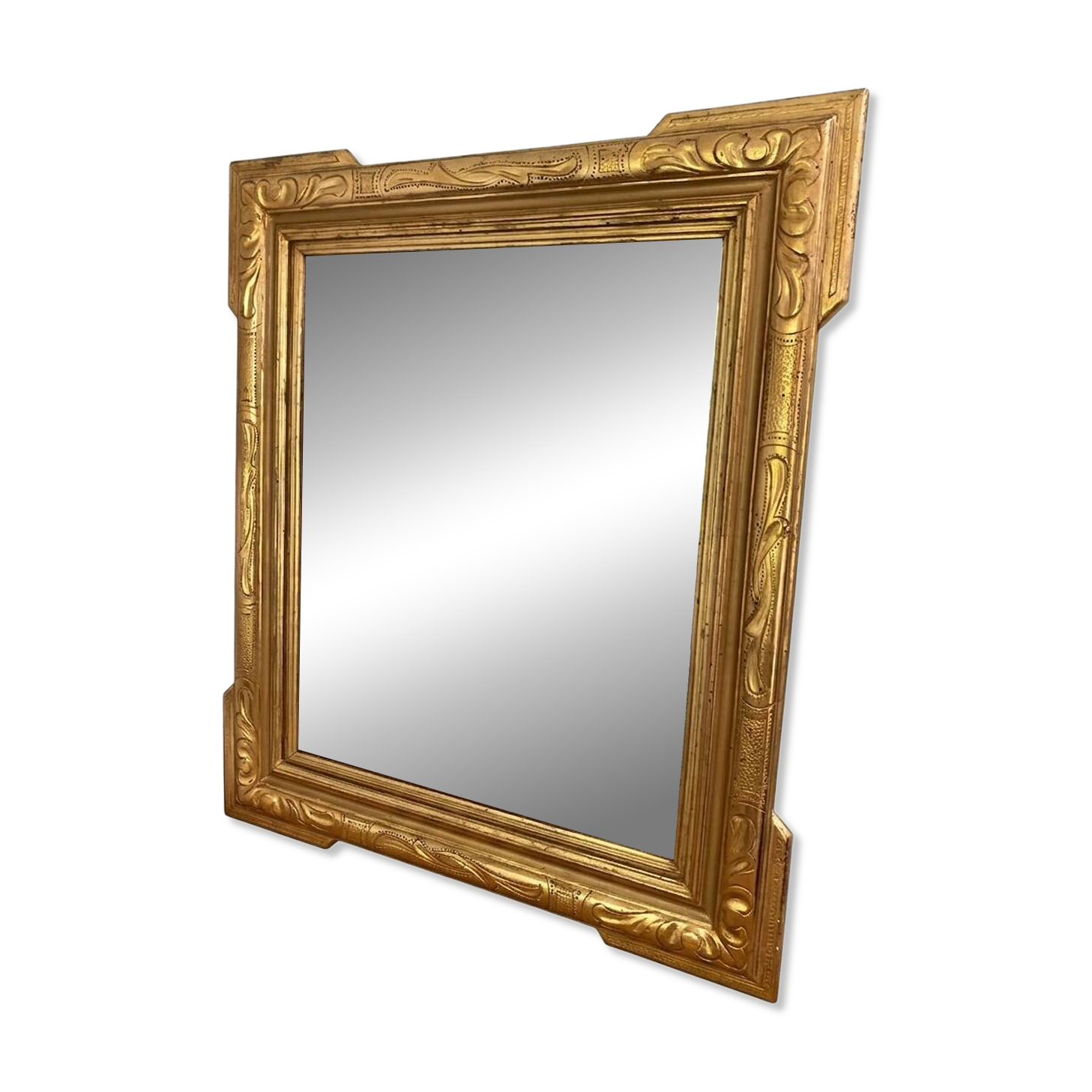 Superb antique bevelled mirror with "ears" – Louis-Philippe style – F