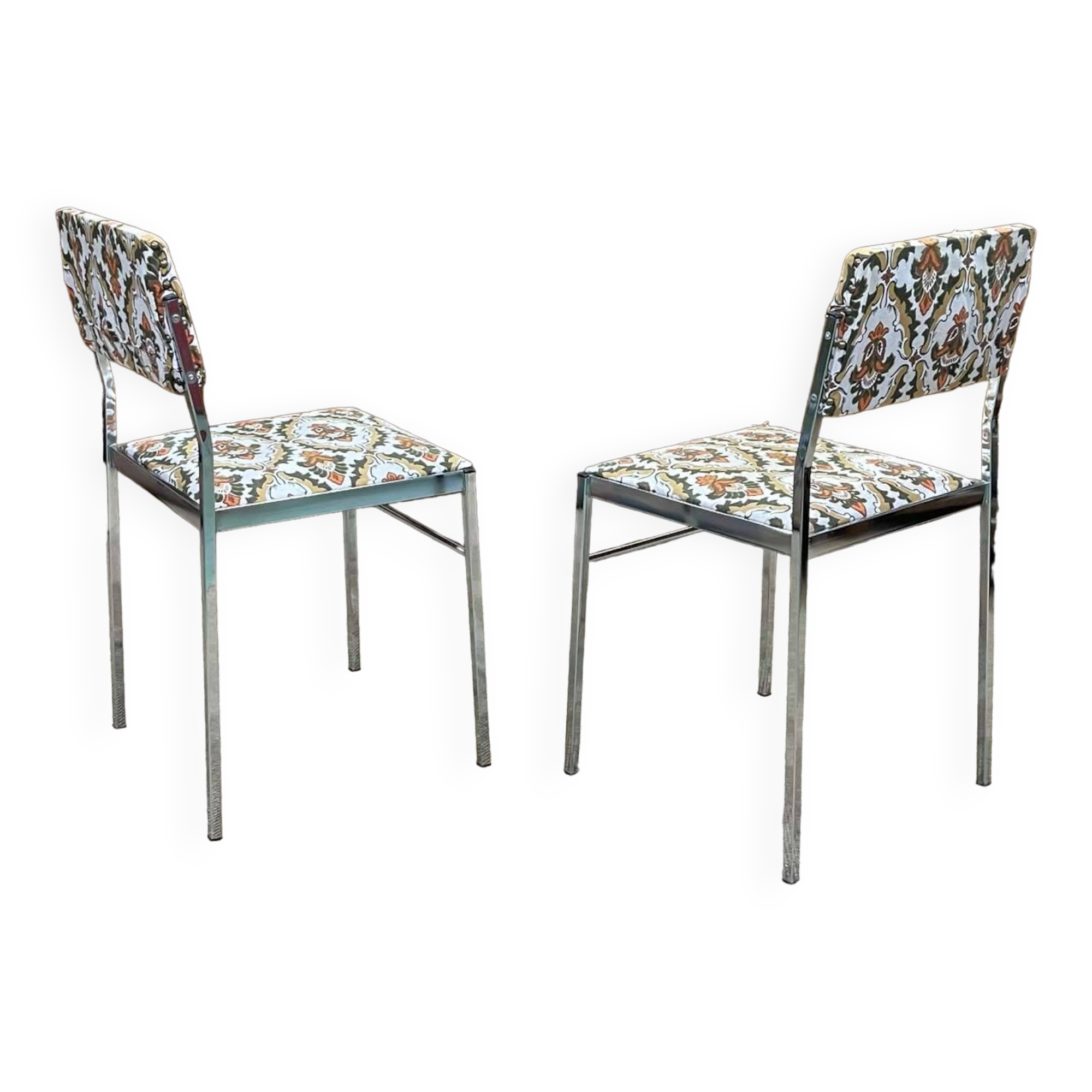Pair of chrome chairs from the 70