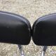 6 vintage chairs in black skaï with chrome metal tubular base.